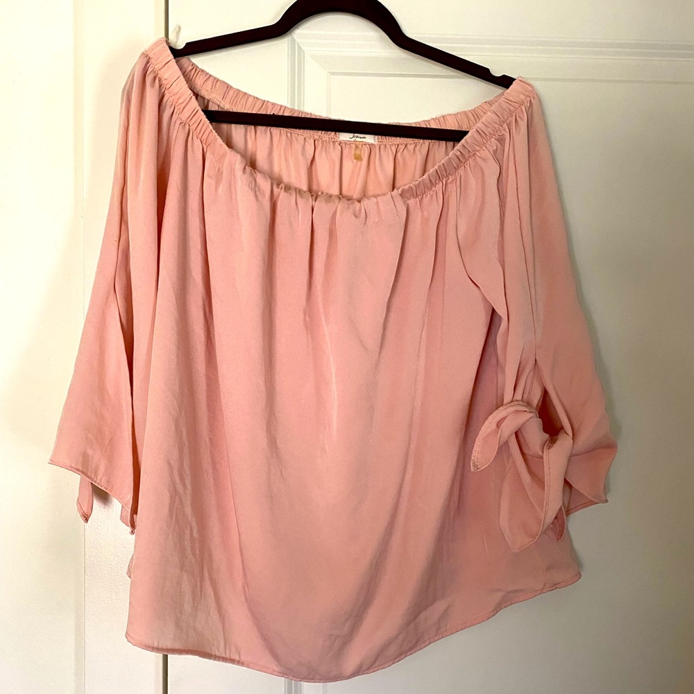 soft pink off-the-shoulders top